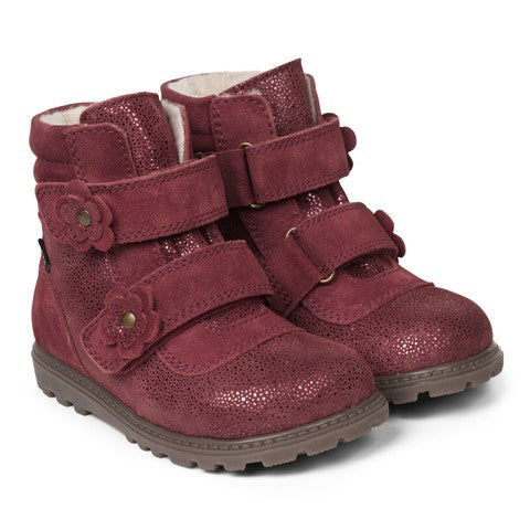 Tokker Flower Boot - Berry glitter